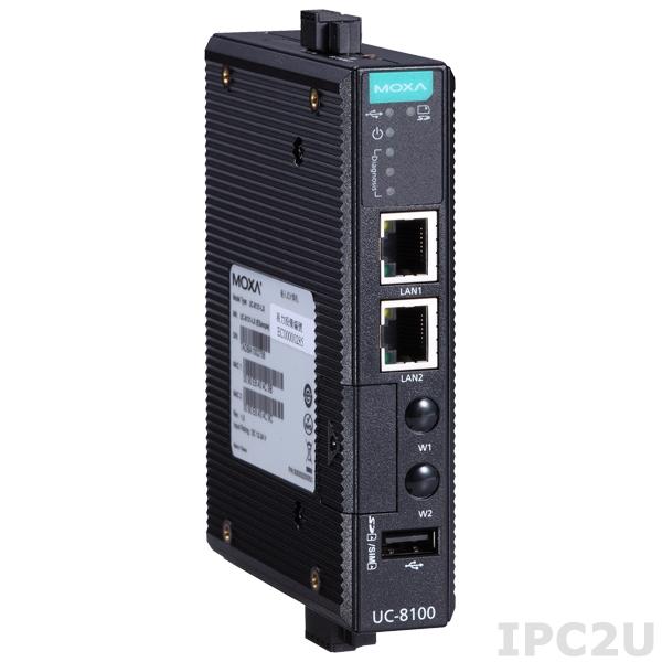UC-8112-LX Встраиваемый промышленный компьютер с процессором 1 GHz, Mini PCIe Socket for Cellular, 2 портами Ethernet, 2 последовательными портами, слот под SD карту, USB порт, Debian ARM 7