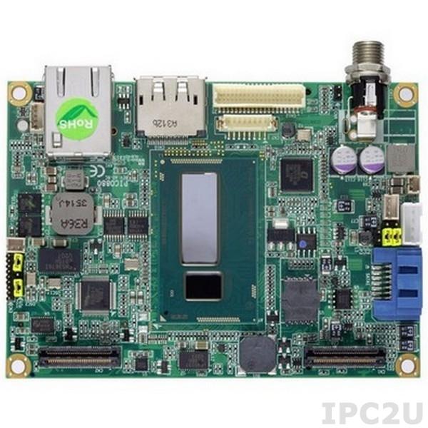 PICO880PGA-Celeron 2980U Процессорная плата PICO880 с процессором Intel Celeron 2980U 1.6ГГц, до 8Гб DDR3, DP/LVDS, LAN, USB, audio, кулер, радиатор, кабели