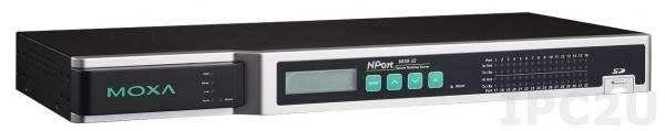 NPort 6650-16-48V Ethernet сервер последовательных интерфейсов c криптозащитой данных, 16xRS-232/422/485, разъем SD/MMC, входное напряжение 48В DC
