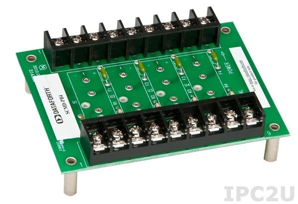 SCMD-PB4RD Плата клеммников для установки 4 модулей серии SCMD, монтаж на DIN-рейку