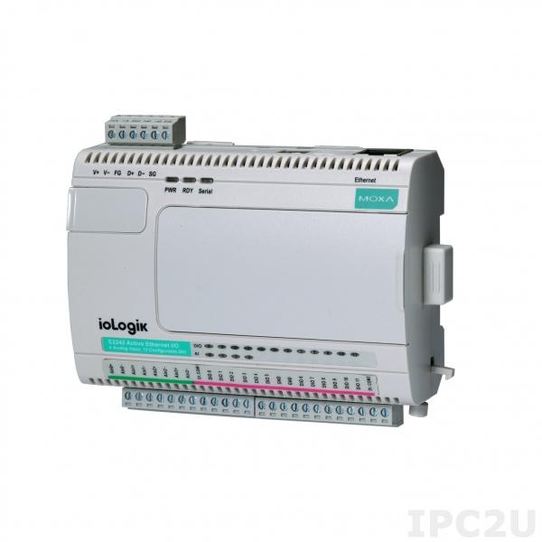 ioLogik E2262 Модуль удаленного ввода/вывода, 8 термопарных входов, 4DO, интерфейс Ethernet (поддержка Modbus/TCP), входное напряжение 24 В постоянного тока