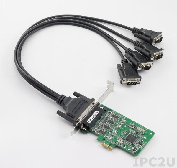 CP-104EL-A-DB25M 4-портовая низкопрофильная плата RS-232 для шины PCI Express, с кабелем DB25M