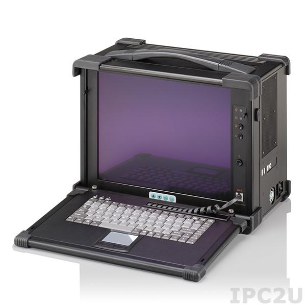 EMP350-15 Алюминиевая промышленная переносная рабочая станция, 15&quot; TFT LCD, встроенный конвертер VGA, 11 слотов, клавиатура 87 клавиш, TouchPad, отсеки 1x5.25&quot; Slim/2x3.5&quot;HDD/1x3.5&quot;FDD, источник питания 300Вт