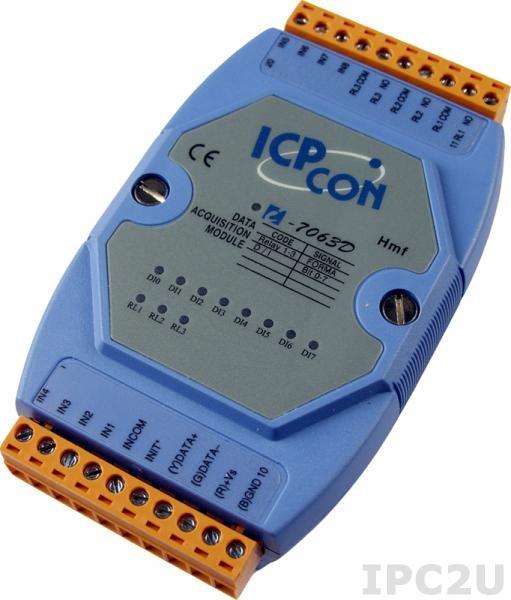 I-7063D Модуль ввода - вывода, 3 канала мощного релейного вывода / 8 каналов дискретного ввода, c изоляцией до 3750 В и индикацией