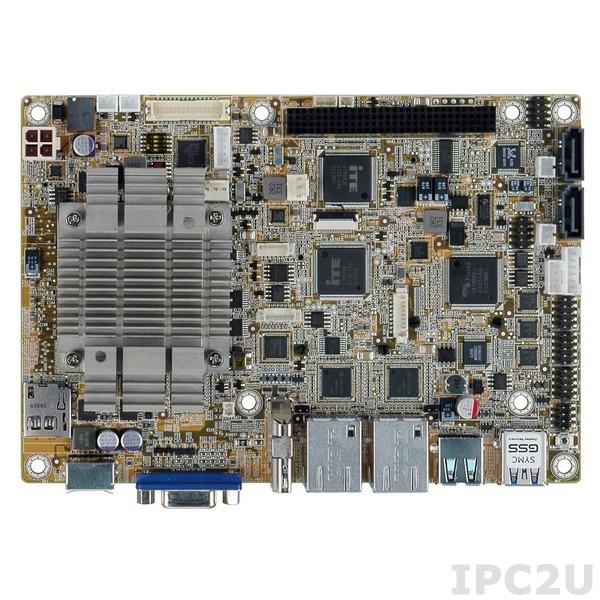NANO-BT-i1-J19001 Процессорная плата EPIC SBC с Intel Quad-Core Celeron J1900 2.0ГГц, SoC с VGA/HDMI/LVDS, 2x PCIe GbE, USB 3.0, 2x PCIe Mini, SATA 3Гбит/с, mSATA , COM, iRIS-1010, аудио