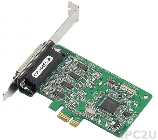 CP-104EL-A w/o Cable 4-портовая низкопрофильная плата RS-232 для шины PCI Express, без кабеля