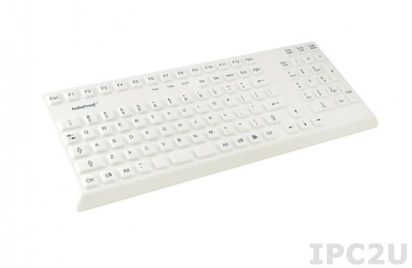 TKG-105-IP68-GREY-PS/2 Настольная силиконовая IP68 серая клавивтура, 105 клавиш, джостик, USB