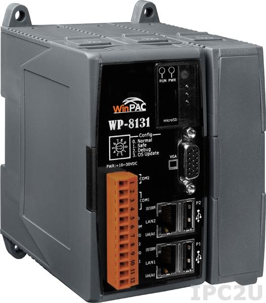 WP-8131-EN PC-совместимый промышленный контроллер PXA270 520МГц, 128Mб SDRAM, 128Mб Flash, 1xRS-232, 1xRS-485, 2xEthernet, 1 слот расширения, Win CE 5.0