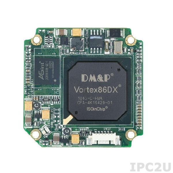 SOM200RD52PCBE1 Процессорный модуль SOM200 Vortex86DX 800МГц с ОЗУ 256Мб DDR2, 4xUSB, 5xCOM, LAN, 2xGPIO, PWMx24, 512Мб NAND Flash