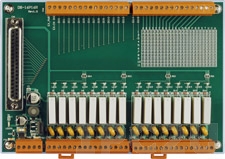 DB-16P16R/DIN Выносная плата 16 дискретных входов и 16 реле с перекидными контактами(250Vac/30Vdc@5A), монтаж на DIN-рейку