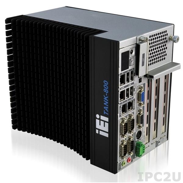 TANK-800-D525/1GB/2P1E-R11 Защищенный компьютер, процессор Intel Atom D525 1.8ГГц, Intel ICH8M чипсет, 1Гб DDR3 RAM, VGA, 2xGb LAN, 6xCOM, 4xUSB, отсек 2.5&quot; SATA HDD, отсек CF, Audio, 1xPCIe x4, 2xPCI, резервир. питание 9-36В DC, расширенный температурный диапазон -20..70С