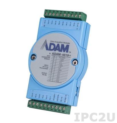 ADAM-4019+-AE Модуль ввода, 8 универсальных каналнов аналогово ввода, Modbus RTU/ASCII