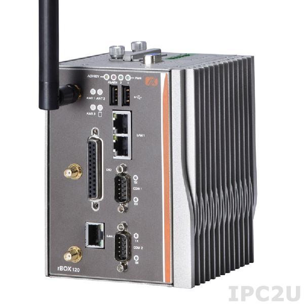 rBOX120-2COM-FL1.33G-DC Встраиваемый компьютер для монтажа на DIN-рейку с Intel Atom Z520PT 1.33ГГц, до 2ГБ DDR2 1xSO-DIMM , VGA, 2xCOM, 3xLAN, 2xUSB 2.0, 1xCF, 1xSD (опция), 3G/GPRS/WIFI поддержка, отсек для ж/д 1хSATA HDD, 12...48В DC