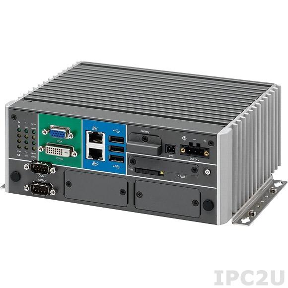 NISE-301 Встраиваемый компьютер с Intel Atom E3845 1.91ГГц, до 4Гб DDR3L, DVI-D, VGA, 2xGbE LAN, 2xRS-232/422/485, 3xUSB, Audio, отсек для 2.5&quot; SATA HDD, CFast слот, 2xMini-PCIe, 24В DC, без адаптера питания