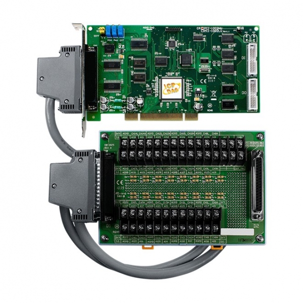 PCI-1002HU/S Многофункциональный адаптер Universal PCI, 32SE/16D каналов АЦП, 16DI, 16DO, таймер, разъем CA-4002x1, плата клеммников DB-1825