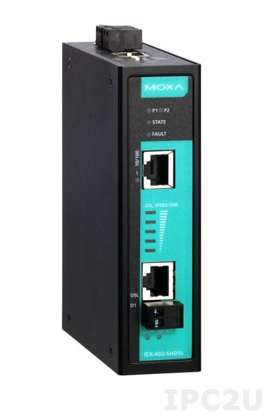 IEX-402-VDSL2-T Удлинитель Ethernet по технологии VDSL2, расстояние до 3 км / скорость передачи до 100 Мбит/с, устройства работают в паре, -40...+75С