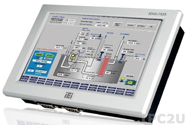IOVU-752S-CE6/-R10 Безвентиляторный панельный компьютер с 7&quot; WVGA LCD, сенсорный экран, процессор Samsung S3C6410 ARM11 677МГц, 256Мб DDR2, LAN, PoE, 2xCOM, 2xUSB, Audio, WinCE 6.0