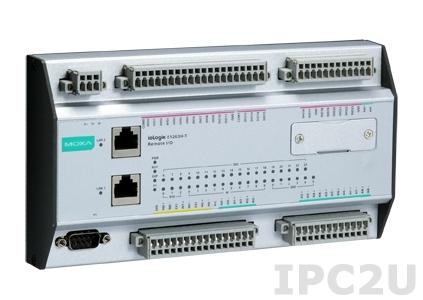 ioLogik E1263H-T Ethernet сервер удаленного аналогового ввода-вывода c 2-портовым Ethernet-коммутатором , 24 порта ввода-вывода, 10 аналоговых входов, 3 термосопротивления, входное напряжение 24В постоянного тока, -40...+75 C